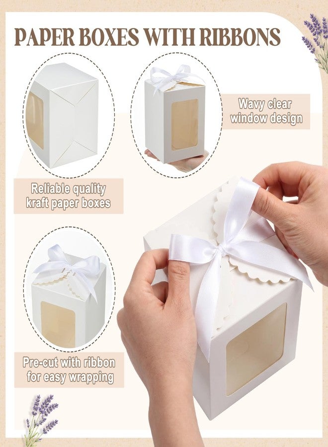 Kolldenn 24 Pcs Mug Gifts Boxes with Ribbon, Sublimation Mugs Packaging Box with Window for 11oz, 12oz, 15oz Ceramic Coffee Cups Mugs Boxes Wrapping Birthdays Wedding (White - Image 3