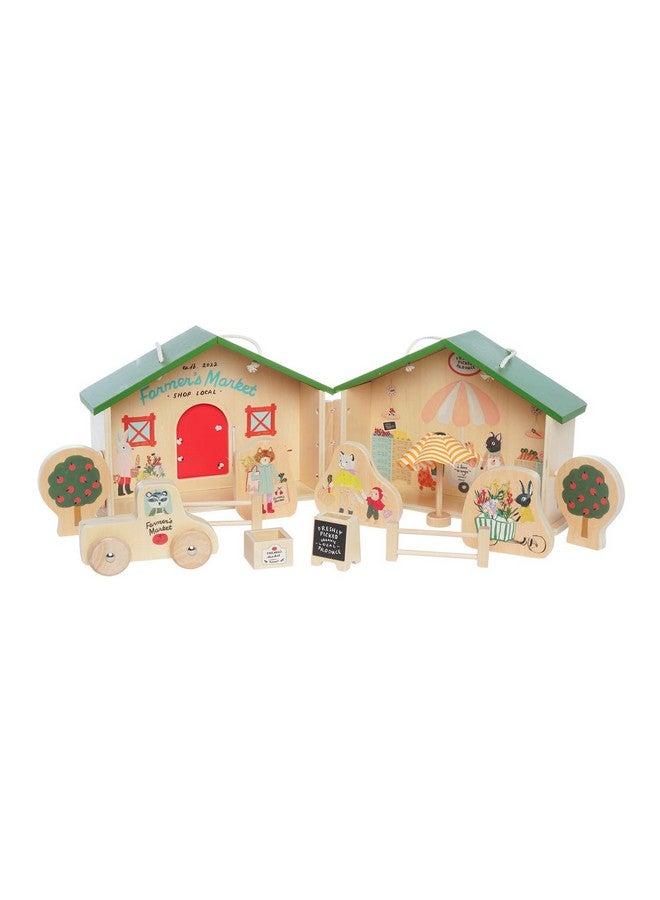 Manhattan Toy Manhattan Toy Farmer’s Market Day 12-Piece Portable Wooden Toy Figure Pretend Shopping Playset - Image 4