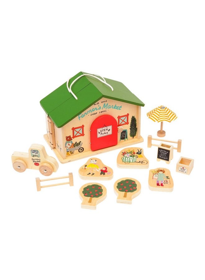 Manhattan Toy Manhattan Toy Farmer’s Market Day 12-Piece Portable Wooden Toy Figure Pretend Shopping Playset - Image 3