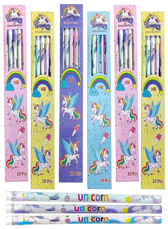 Dharmsaar Unicorn Extra Dark Pencils with Eraser on Top | 10 Pcs Each Pencil Set for Kids Age 3-15 Years | Ideal Return Gift for Boys & Girls | Smooth Writing Stationery for School & Birthday Gifts (Pack of 10) - Image 4