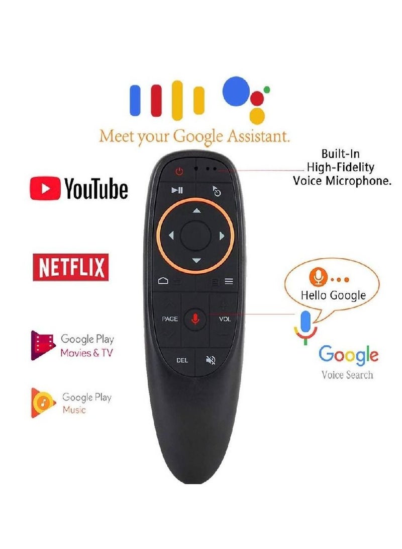 Voice Remote Air Mouse Remote, 2.4G RF Wireless Remote Control with 6 Axis Gyroscope and IR Learning, Air Fly Mouse with Voice Input for Android TV Box/PC