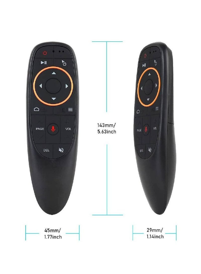 Voice Remote Air Mouse Remote, 2.4G RF Wireless Remote Control with 6 Axis Gyroscope and IR Learning, Air Fly Mouse with Voice Input for Android TV Box/PC
