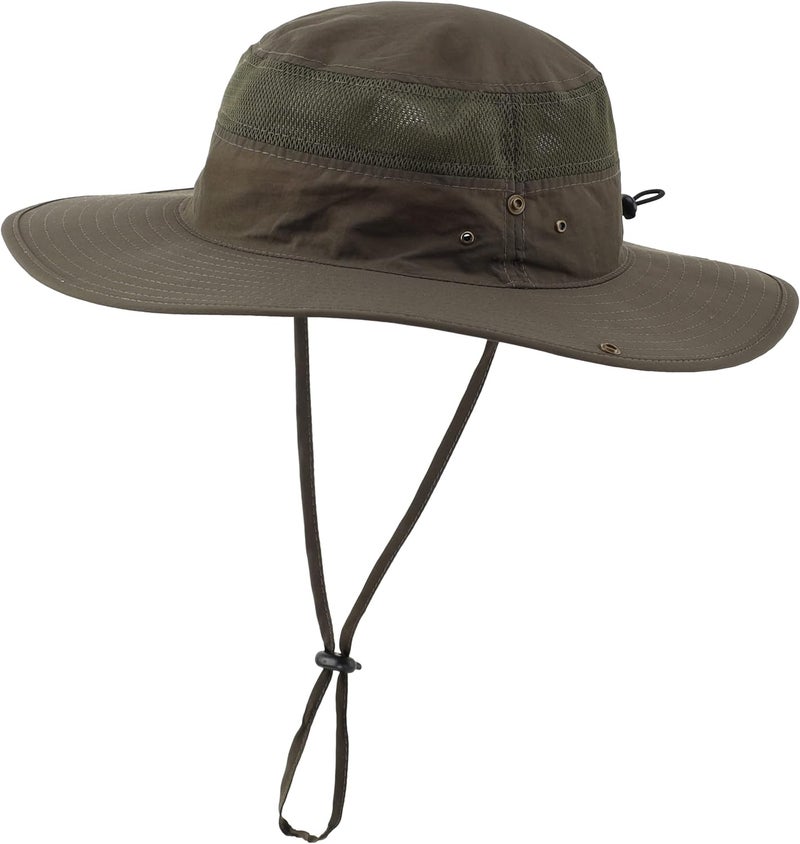 Connectyle Wide Brim Sun Hat for Men Breathable Cowboy Boonie Hat UPF 50+ Sun Protection Bucket Hat for Fishing Hiking - Image 1