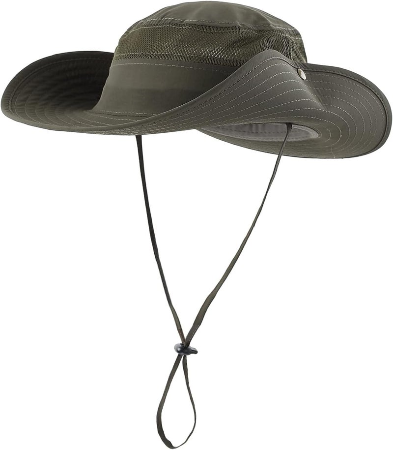 Connectyle Wide Brim Sun Hat for Men Breathable Cowboy Boonie Hat UPF 50+ Sun Protection Bucket Hat for Fishing Hiking - Image 2