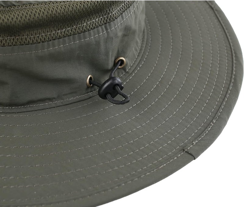Connectyle Wide Brim Sun Hat for Men Breathable Cowboy Boonie Hat UPF 50+ Sun Protection Bucket Hat for Fishing Hiking - Image 5