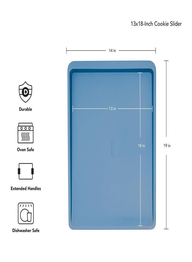 KitchenAid 13x18in Nonstick Aluminized Steel Cookie Slider, Blue Velvet - Image 2