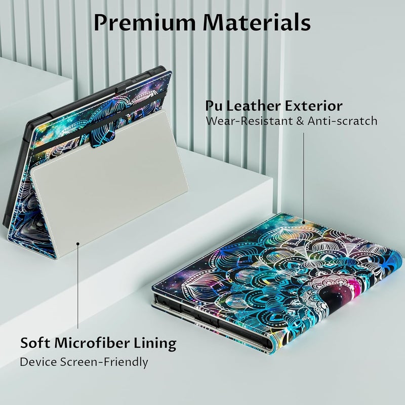 VORI Folio Case for All-New Amazon Fire HD 8 and Fire HD 8 Plus Tablet (10th Generation, 2020 Release), Slim Premium PU Leather Stand Protective Cover with Auto Wake/Sleep, Mandala Galaxy - Image 5