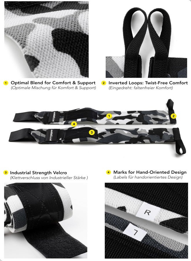 Fitgriff® Lifting Straps and Wrist Wraps (Bundle) - Wrist Straps for Weightlifting and Wrist Support for Gym - Workout Equipment (Camo) - Image 3