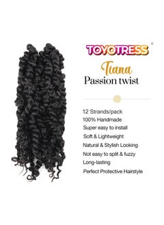 Tiana Passion Twist Hair Pretwisted 8 Packs 12 Strands/Pack) Prelooped Passion Twists Crochet Braids Made Of Bohemian Hair Synthetic Braiding Hair Extension (14 Inch (Pack Of 8) 2) - pzsku/Z48D34134D3674A60EE77Z/45/_/1696664991/0128bf8a-9f24-4d77-aba6-c5acb148266a