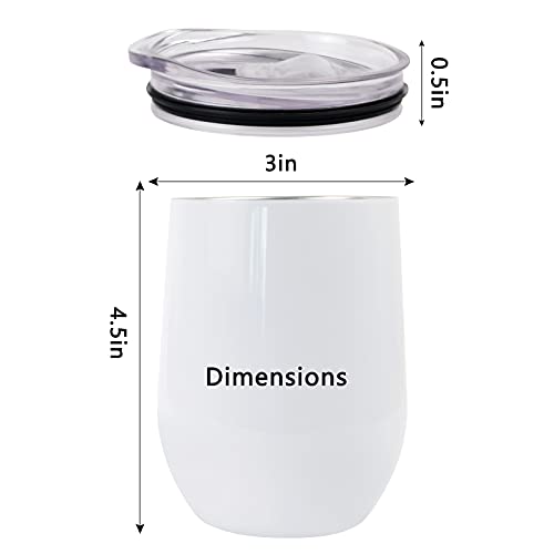 MAIKESUB Sublimation Blank Wine Tumbler Cups White 12 OZ Stainless Steel Insulated Stemless Tumbler Sublimation Mugs Cups 4 Pack Tumbler with Lid Keeping Cold Hot for Coffee Spill Proof cup - Image 2