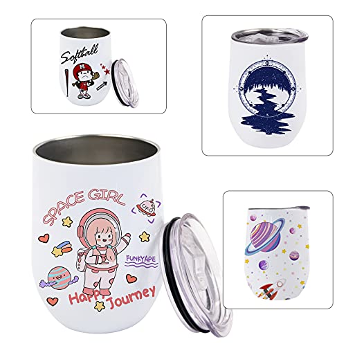 MAIKESUB Sublimation Blank Wine Tumbler Cups White 12 OZ Stainless Steel Insulated Stemless Tumbler Sublimation Mugs Cups 4 Pack Tumbler with Lid Keeping Cold Hot for Coffee Spill Proof cup - Image 4