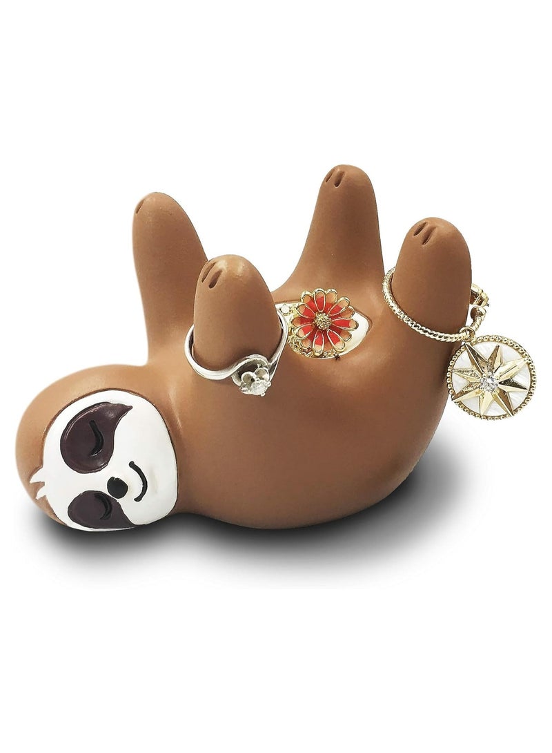 Cute Sloth Ring Holder, Funny Sloth Art Deco Jewellery Holder Bowl/Standing Earrings/Necklace Decorative Counter Table Nightstand in Bathroom or Bedroom  - Image 1