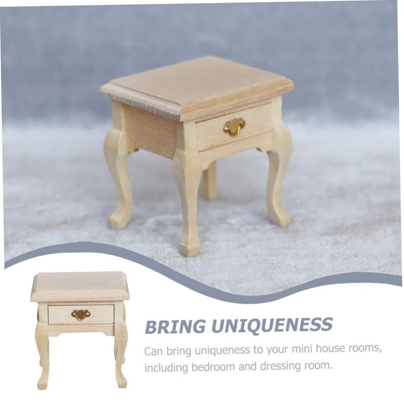 Miniature Nightstand Bedside Table Model Dollhouse Furniture For Home Decor Display 1 Piece - Image 5
