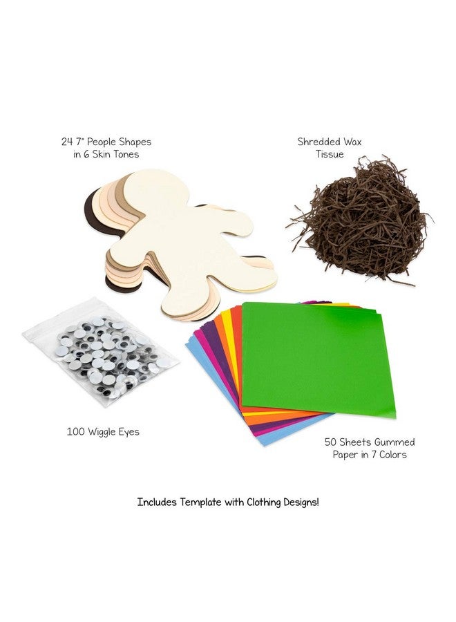 Hygloss Products Diverse Multi-Ethnic People Kit, 7 Inches, Pack of 24, Assorted - Image 2