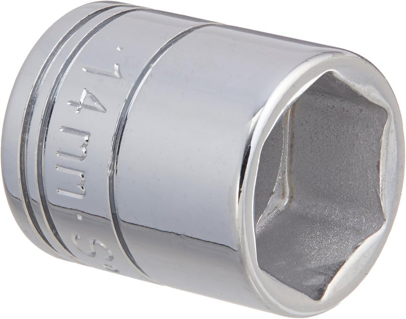 SK Tools USA 1/4" Drive, 14MM, 6 Point, Standard Chrome Socket | 40713 - Image 1