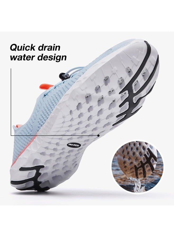 KOLILI Women's Stylish Water Shoes, Tennis Walking Shoes with Arch Support, Best for Water Sports, Travel & Walk, Light Blue, 8 - Image 3