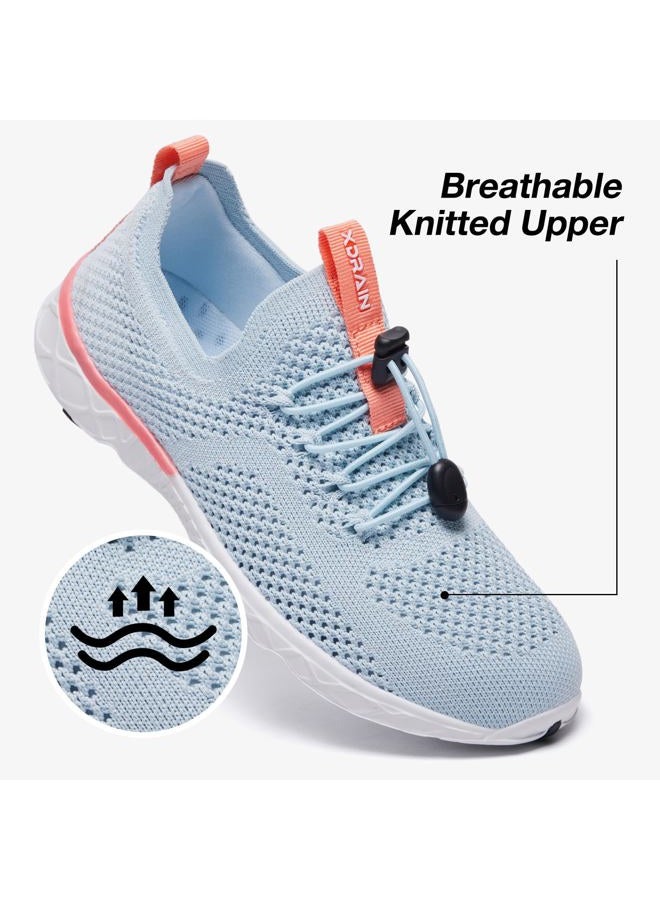 KOLILI Women's Stylish Water Shoes, Tennis Walking Shoes with Arch Support, Best for Water Sports, Travel & Walk, Light Blue, 8 - Image 2