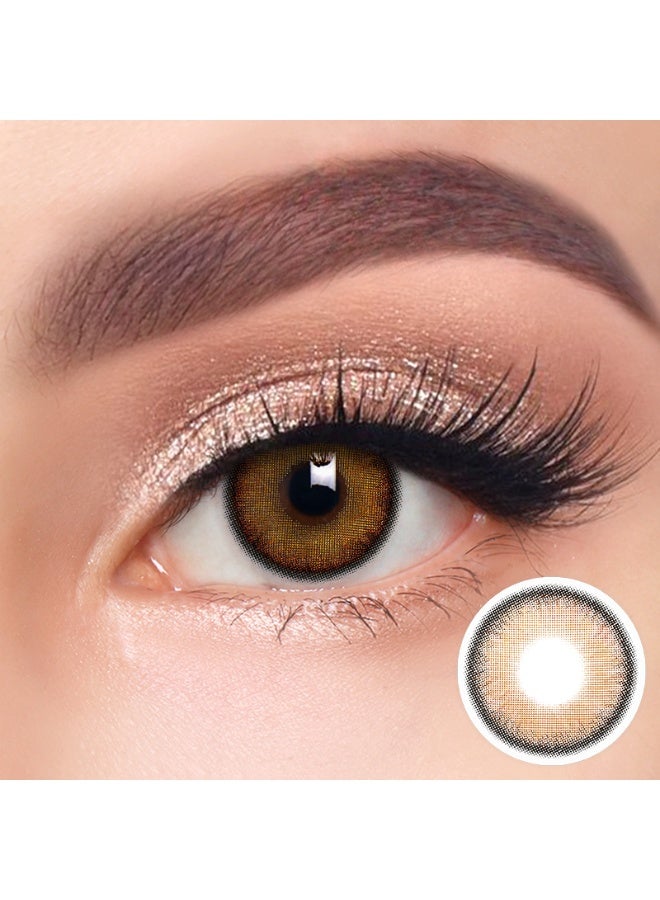 يواي عدسات لاصقة ملونة سنوية بنية طبيعية - عدسات تجميلية للجنسين - عدسات موضة طبيعية - عدسات ناعمة محتوى الرطوبة 42% - Image 5