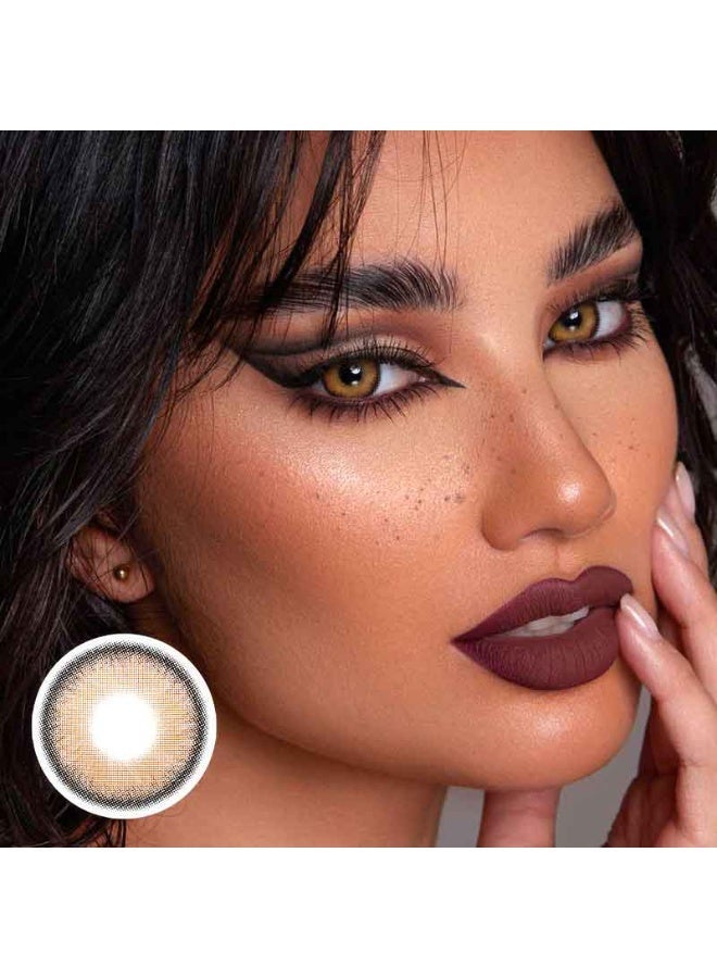 يواي عدسات لاصقة ملونة سنوية بنية طبيعية - عدسات تجميلية للجنسين - عدسات موضة طبيعية - عدسات ناعمة محتوى الرطوبة 42% - Image 3