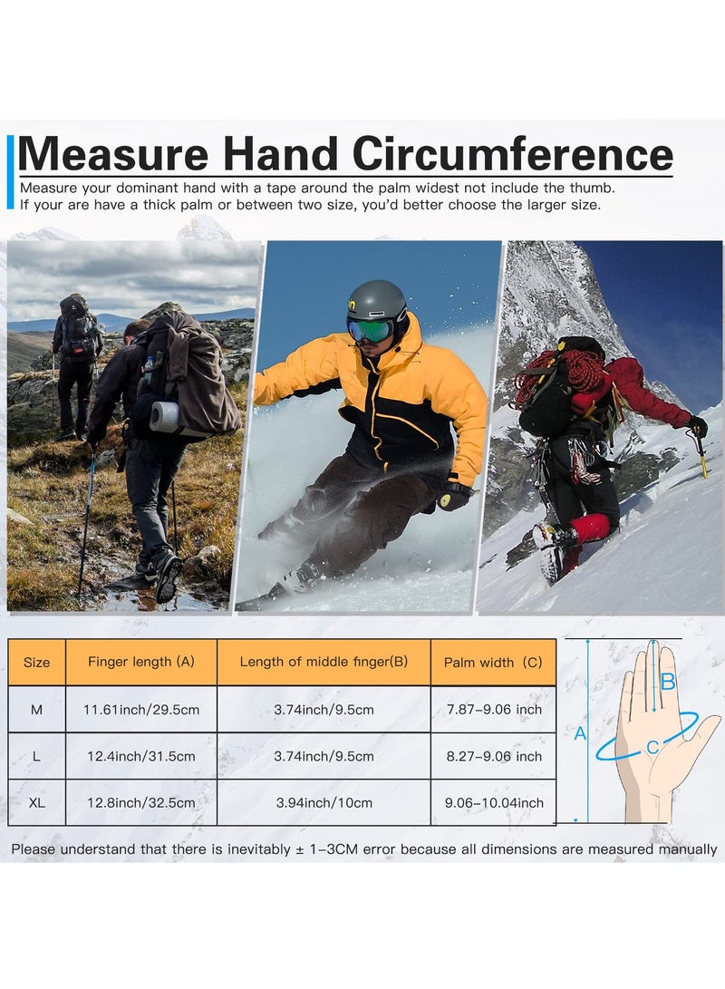 SOLARAE Winter Gloves, Men Women Warm Waterproof Ski Gloves 5 Layer Touch Screen Snow Gloves for Cold Weather - Image 4