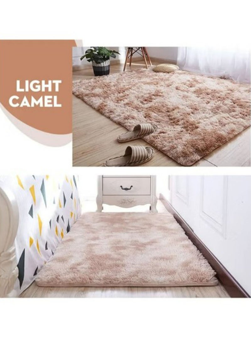 مونوج سجادة ناعمة للغاية من القطيفة المصبوغة بالربط، سجادة ناعمة كثيفة غير قابلة للانزلاق لغرفة النوم وغرفة المعيشة - Image 2
