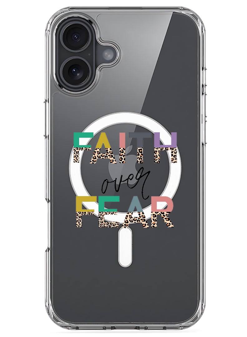 Theodor Magnetic Case for Apple iPhone 17 Compatible with MagSafe Wireless Charging, Shockproof Phone Bumper Cover - Faith over fear - Image 1