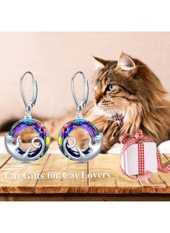 Cat Earrings Sterling Silver Cute Cat Kitty Dangle Drop Leverback Earrings With Colorchange Circle Crystal Cat Jewelry Gifts For Cat Lovers Girls Women - pzsku/Z48D38ED99570537F8208Z/45/_/1714989900/d9c2a419-1cc8-4338-a16c-cb24fe7b27cb