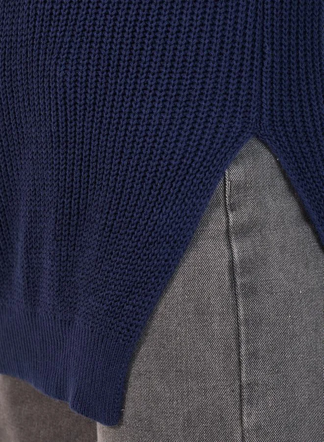 Styli Regular Fit Longline Chunky Knit Turtle Neck Sweater