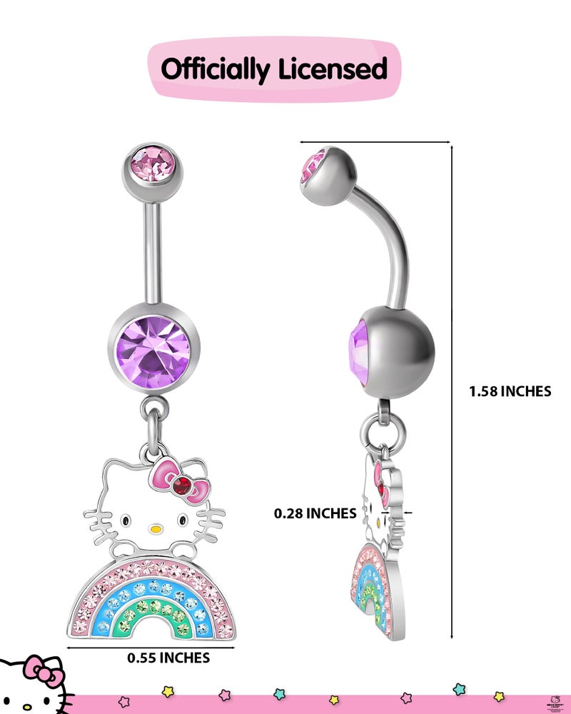 Hello Kitty Belly Button Ring 14g Stainless Steel Kawaii Belly Button Piercing Jewelry, Sanrio Official License - Image 4
