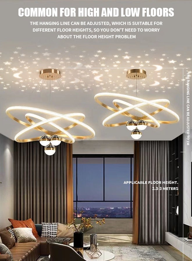 مصابيح السقف للمطاعم ذات الطابع النجمي LED -المصابيح الحديثة والمعتدلة على الطراز الشمالي على شكل نجمة -الأضواء الذهبية على شكل نجمة -المناسبة لغرف النوم وغرف الطعام وغرف المعيشة - Image 4