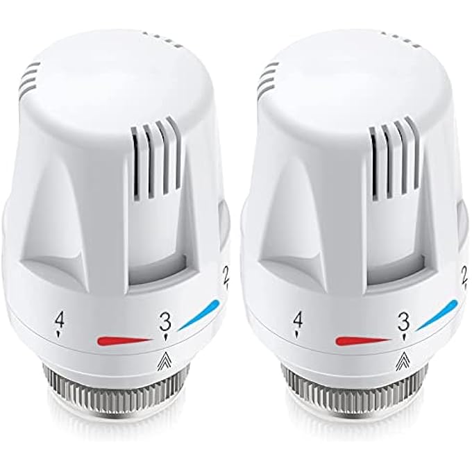 THERMOSTATIC RADIATOR VALVE - 2 PCS THERMOSTATIC RADIATOR HEAD, M30 X 1.5 RADIATOR VALVE REPLACEMENT HEAD THERMOSTATIC RADIATOR VALVE HEAD, STANDARD RADIATOR VALVES REPLACEMENT HEAD FOR HOME OFFICE - Image 2