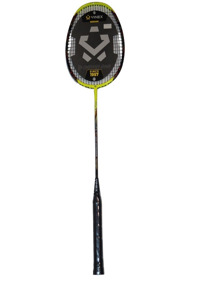 Vinex CB85 Aluminium Badminton Racquet Black Yellow - Lightweight Strung Badminton Racket, Strong Frame, Ideal for Beginners, Training & Outdoor Play | VTEC 450 (Pack of 1) - Image 1