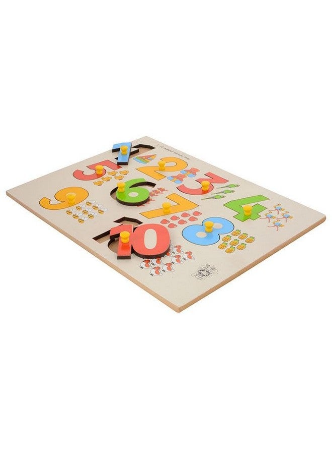 Skillofun Skillofun MDF 1-10 Number Tray with Pictures & Knobs | Early Learning Educational Toy | Multicolor Develops Math Skills with Fun Pictures & Symbols (Ages 2+) - Image 4