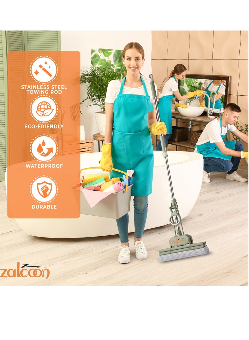 Zalcoon Magic PVA Quadruple Rollers Sponge Mop, Super Absorbent Foam Sponge Mop | Telescopic Handle, Quick Release Mop-head | Household Cleaning Tool for Hardwood, Multi-Surface Hard Floors (Pack of 1) - Image 5