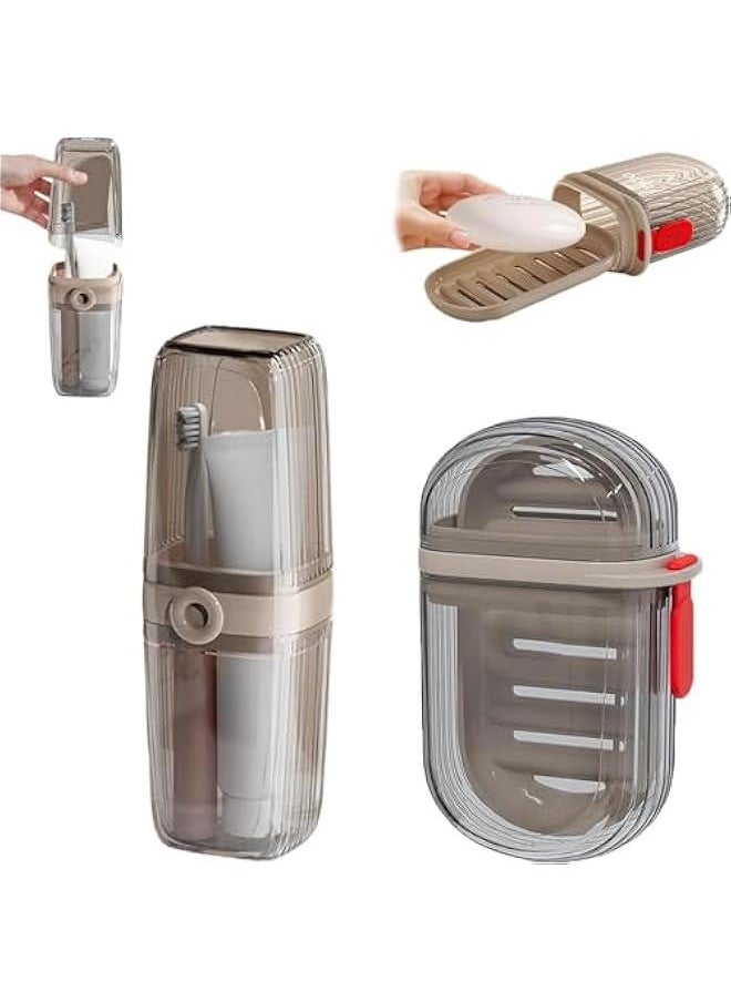 Generic - Travel Soap Case Toothbrush Cup Set, Portable Soap Holder, Soap Travel Case, Travel Bar Soap Case with Lid, Leakproof Travel Soap Dish, Bar of Soap Travel Case for Bathroom, Camping, Gym - Image 1