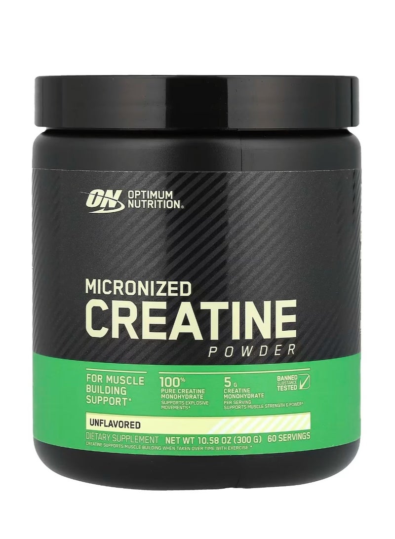 Optimum Nutrition Micronized Creatine Powder, Unflavored, 10.6 oz (300 g) - Image 1