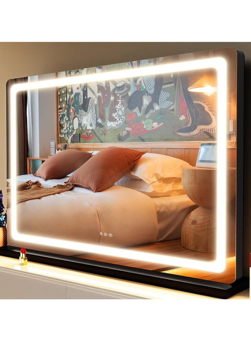ETG - Makeup Vanity Mirror with Lights 80CM*60CM Large LED Makeup Mirror, Light up Mirror with 10X Magnification and USB Charging Port, with Dimmable 3 Modes - Image 1