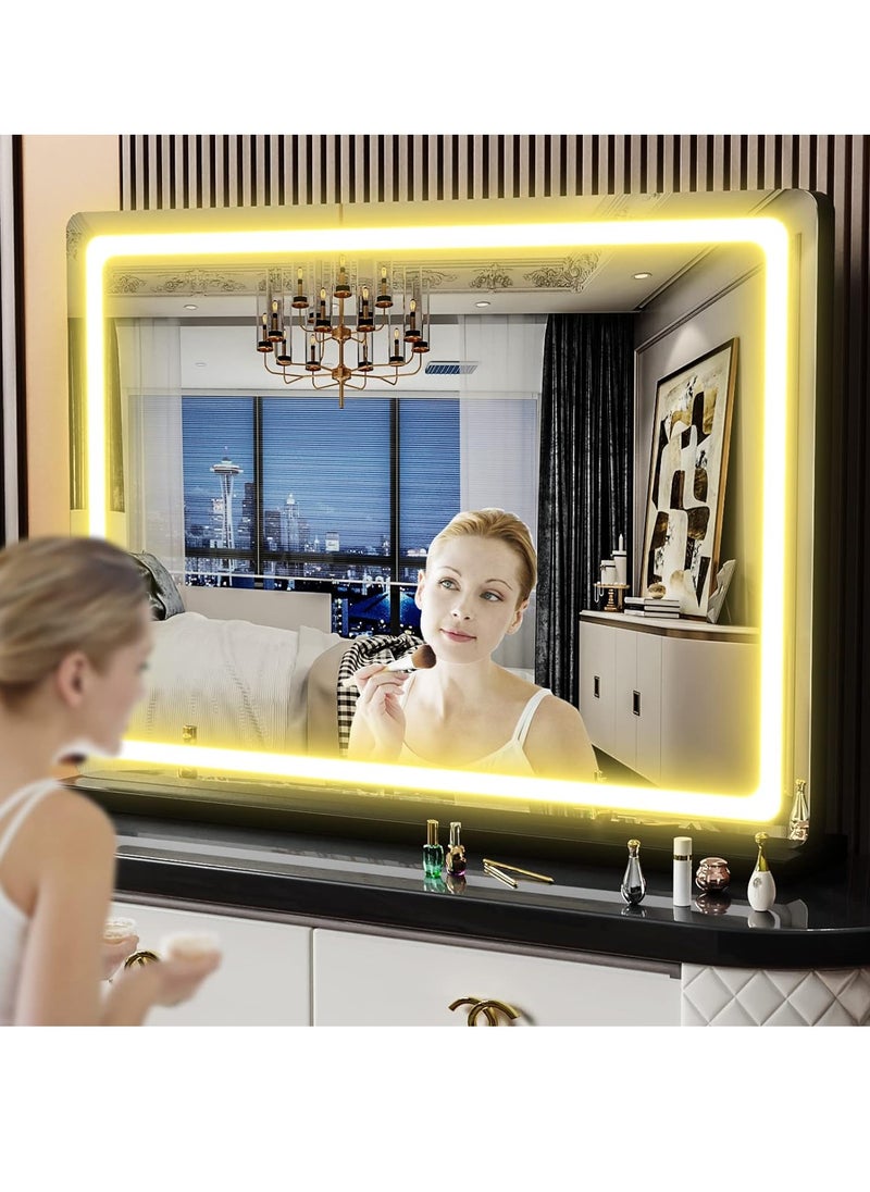 ETG - Makeup Vanity Mirror with Lights 80CM*60CM Large LED Makeup Mirror, Light up Mirror with 10X Magnification and USB Charging Port, with Dimmable 3 Modes - Image 1