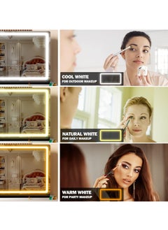 ETG Makeup Vanity Mirror with Lights 80CM*60CM Large LED Makeup Mirror, Light up Mirror with 10X Magnification and USB Charging Port, with Dimmable 3 Modes  - Image 3