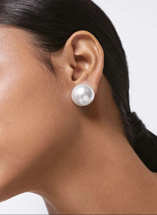 بارفوا أقراط قصيرة من اللؤلؤ المزيف مع مشبك مشبك