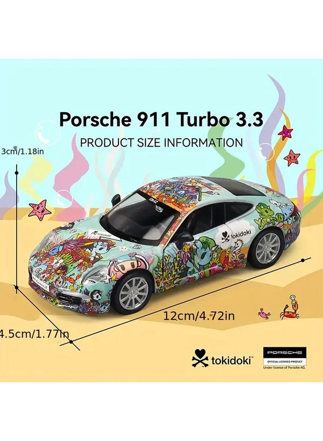 Licensed Porsche 911 Carrera S Blue Alloy Toy Car Model 1 36 Scale Pull Back Action - Image 3