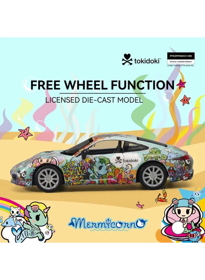 Licensed Porsche 911 Carrera S Blue Alloy Toy Car Model 1 36 Scale Pull Back Action - Image 4