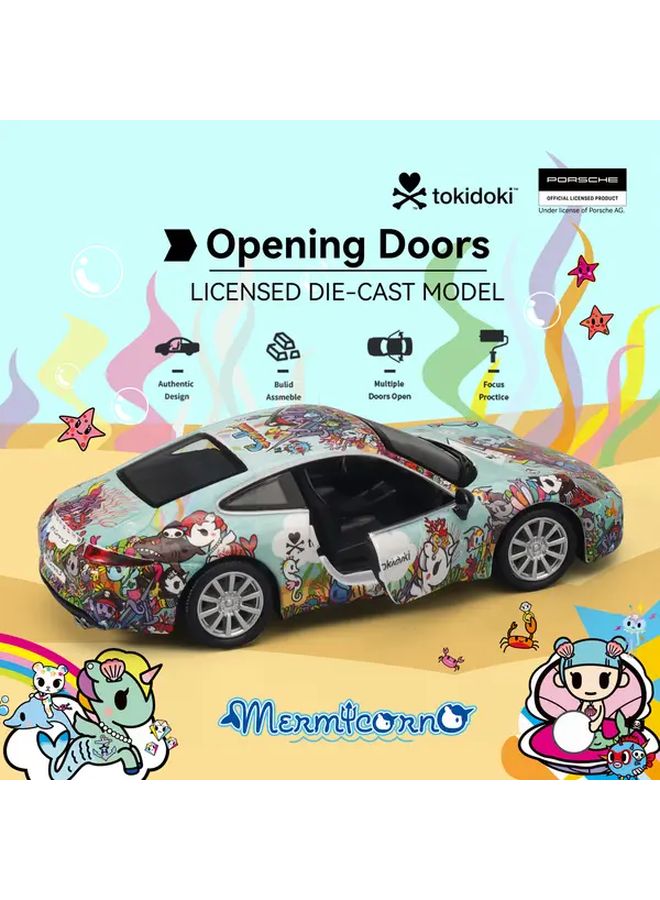 Licensed Porsche 911 Carrera S Blue Alloy Toy Car Model 1 36 Scale Pull Back Action - Image 5