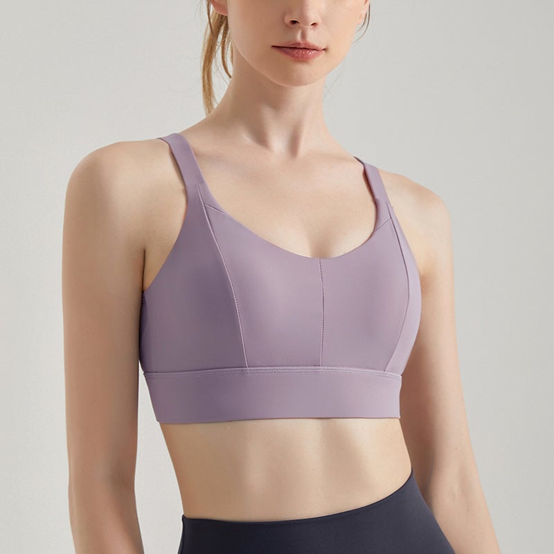 Chuanton Sports Bra Vest Anti-Shock Fitness Yoga Top Women WX-202 lotus root purple 