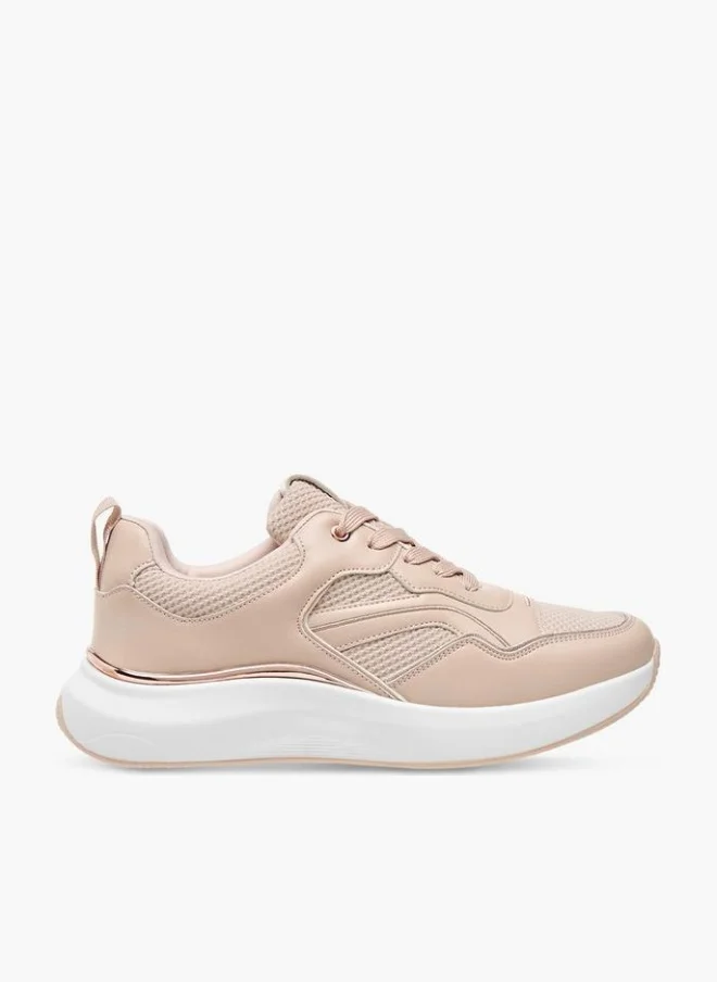 Flora Bella Panelled Ankle Sneakers With Lace-Up Closure