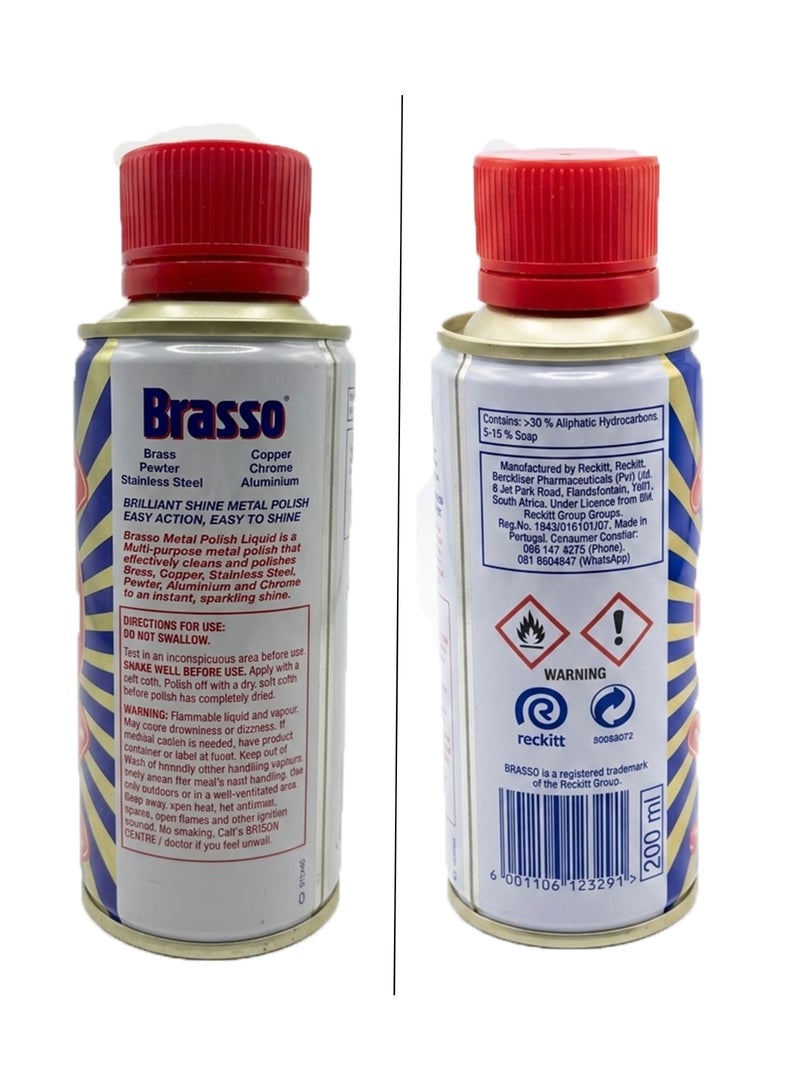 Brasso Multi-Purpose Metal Polish Brass Copper Stainless Steel Cleaner Liquid 200 Ml - Image 2