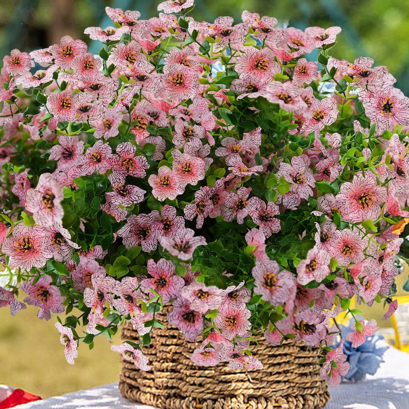 trytuny Artificial Flowers for Outdoor, UV Resistant Fake Silk Flowers, Realistic Faux Plants for Outside Indoor Porch Patio Window Box Planter Home Decor (20, Pink) - Image 3