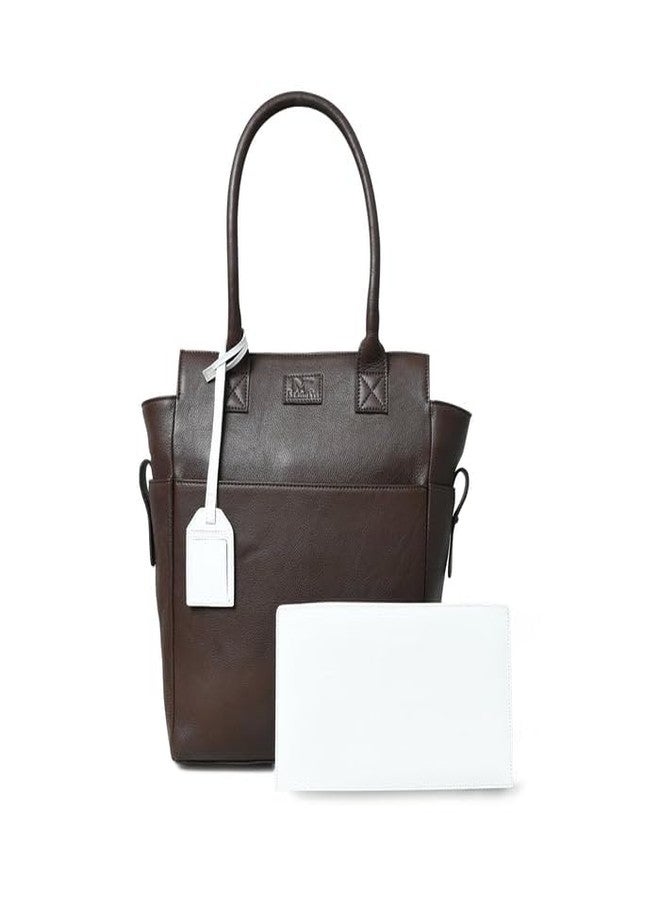 MaheTri Chestnut Charm Brown Leather Tote Bag for Women | Genuine Leather, Spacious Everyday & Office Handbag | Comfortable Handles & Multi-Pocket Organisation | Casual & Formal - Image 1