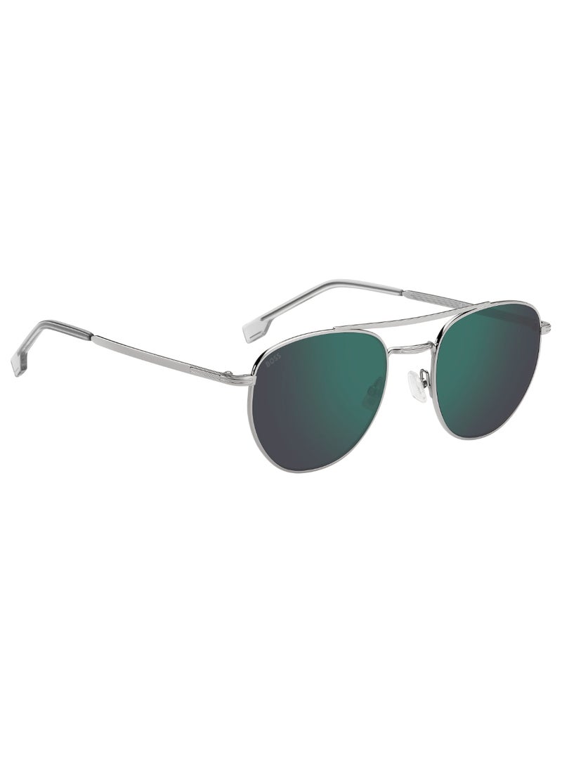 HUGO BOSS نظارة شمسية مستطيلة الشكل للرجال مع حماية من الأشعة فوق البنفسجية BOSS 1631/S GREEN 47 - مقاس العدسة: 46.8 مم - روثينيوم - Image 2