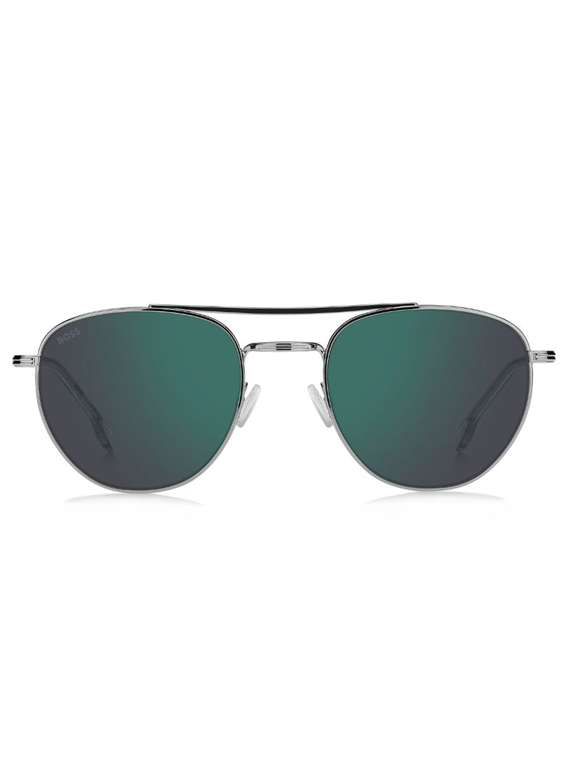 HUGO BOSS نظارة شمسية مستطيلة الشكل للرجال مع حماية من الأشعة فوق البنفسجية BOSS 1631/S GREEN 47 - مقاس العدسة: 46.8 مم - روثينيوم - Image 3